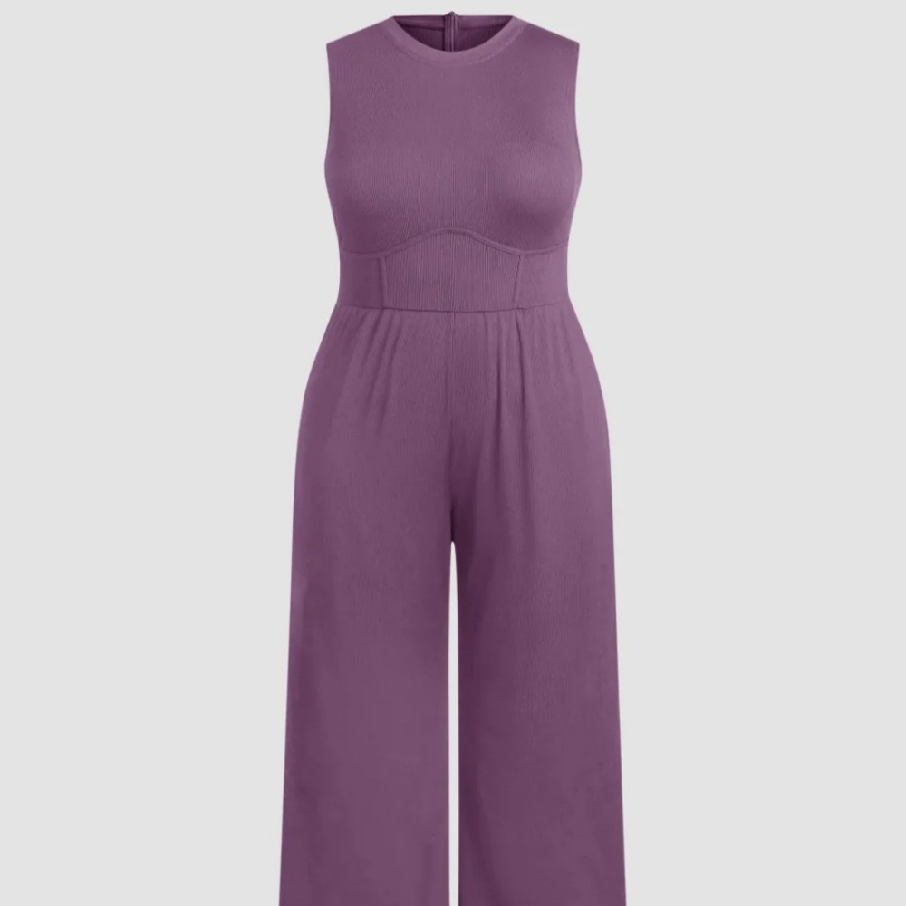 Purple wide leg jumpsuit